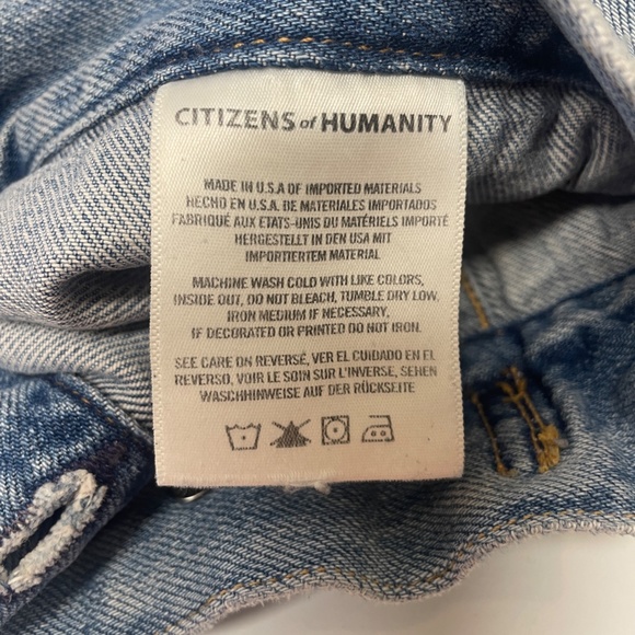 Citizens of Humanity Nica Slim Patchwork Distressed Jean Denim Jacket - Picture 13 of 13